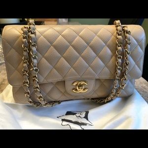 SOLD - Chanel medium caviar flap bag